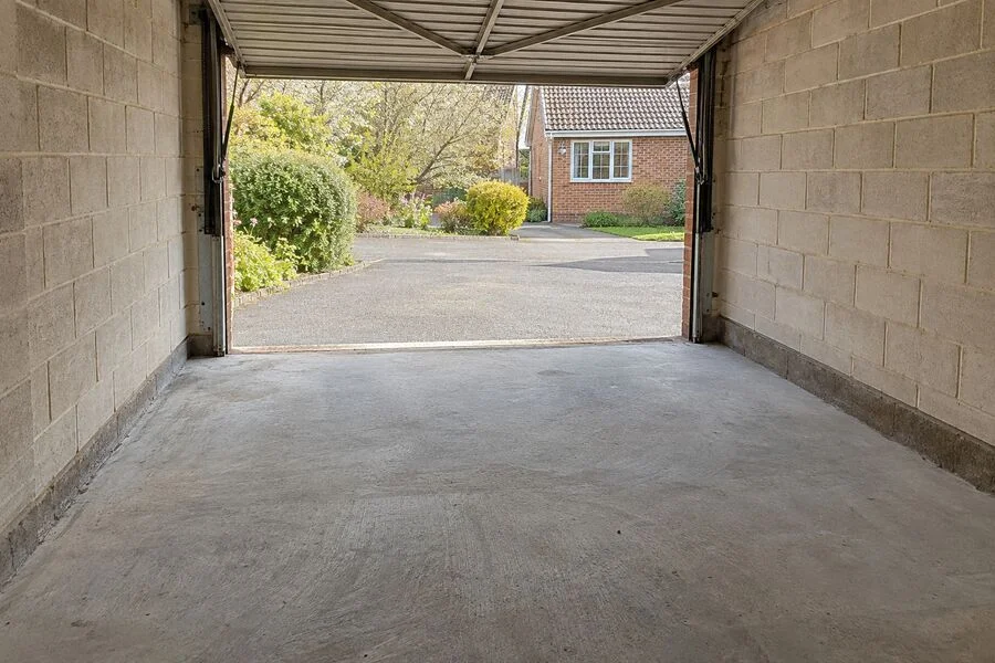 Empty, swept garage after a clearance